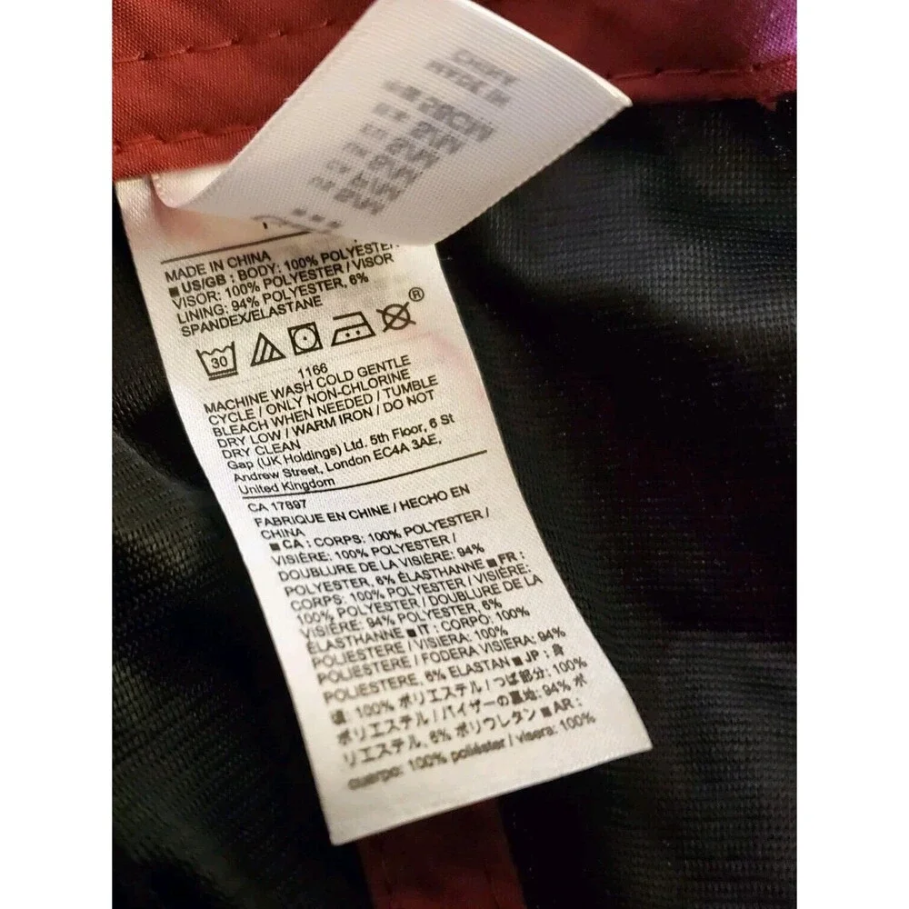 GAP Velvet Baseball Cap Women Sz S/M‎ 58cm Red Delicious Adjustable Strap Unisex